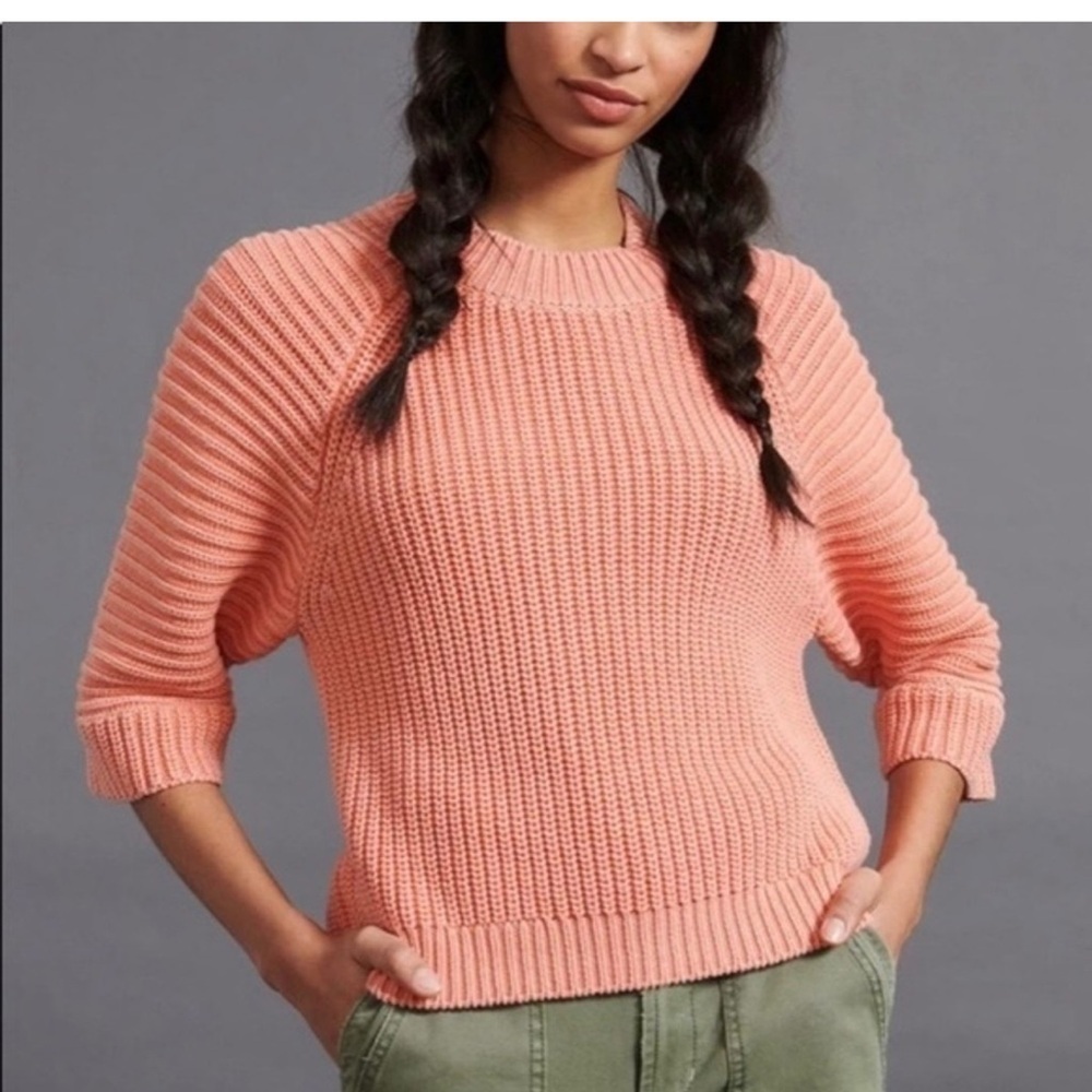 ANTHROPOLOGY MAEVE XSP Mackenzie Chunky oversized woman sweater shabby chic boho